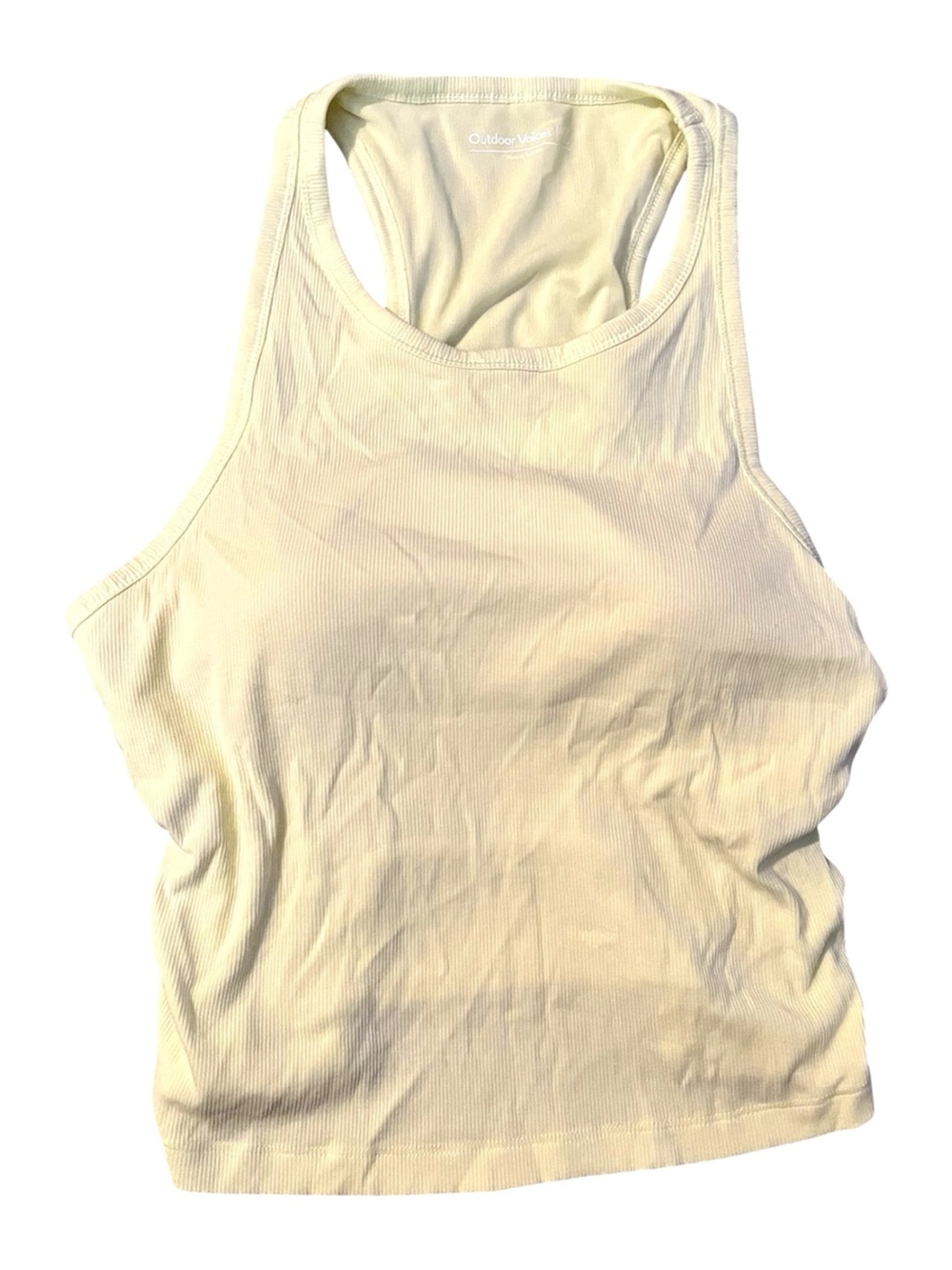 Outdoor Voices Pale Yellow Ribbed Racerback Tank